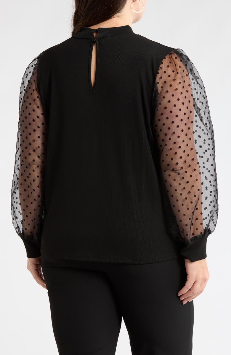 SUGARLIPS Swiss Dot Chiffon & Rib Top, Alternate, color,