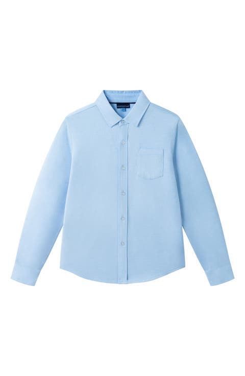 Kids' Stretch Cotton Blend Button-Up Shirt (Big Kid)
