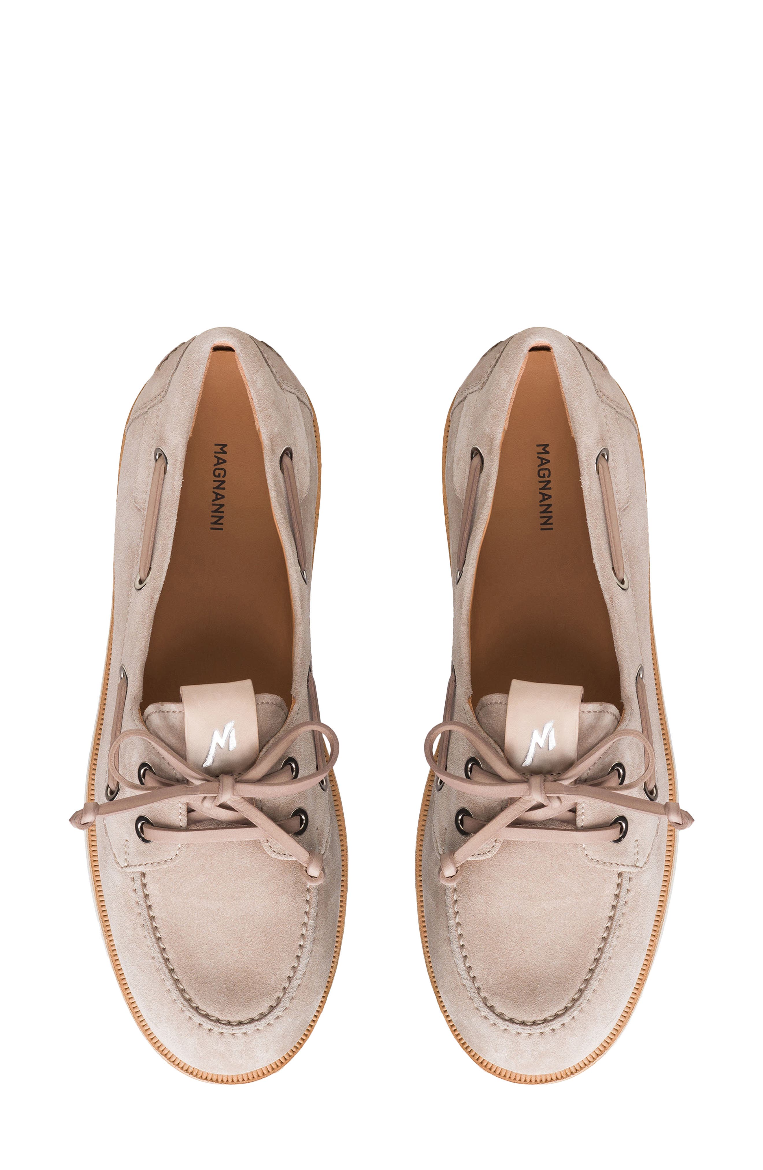 Magnanni Marina Suede Boat Shoe, Alternate, color, Sand Suede