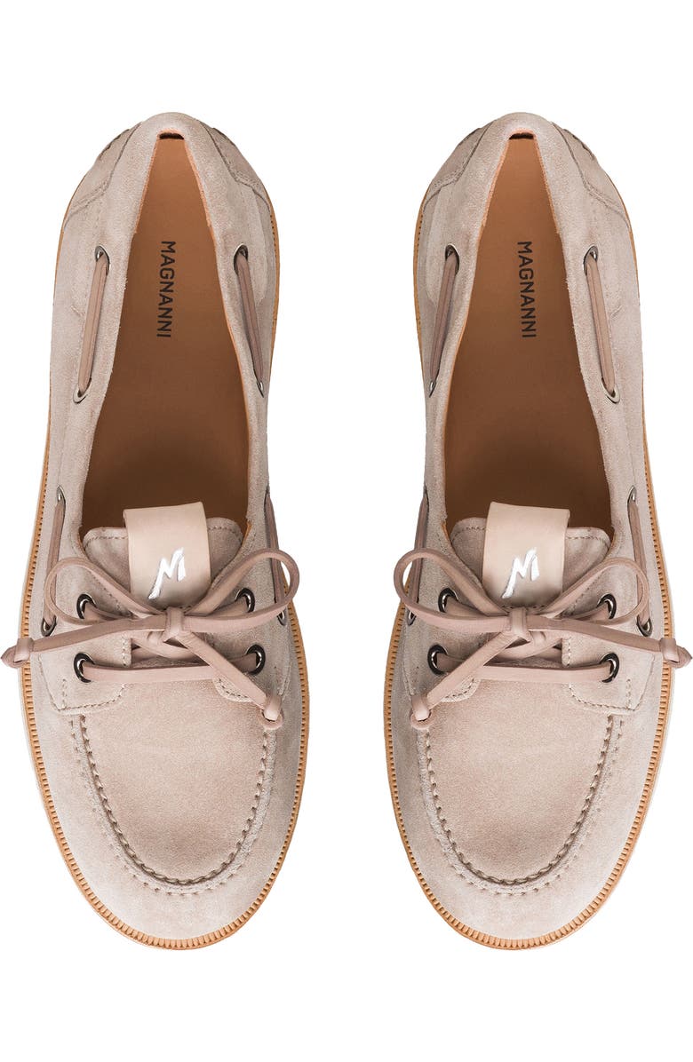 Magnanni Marina Suede Boat Shoe, Alternate, color, Sand Suede