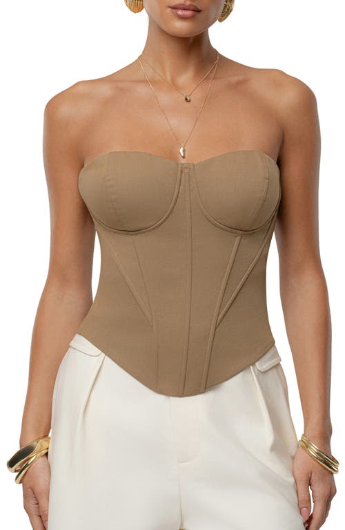 Jluxlabel Sunset Tides Strapless Corset Top In Animal Print