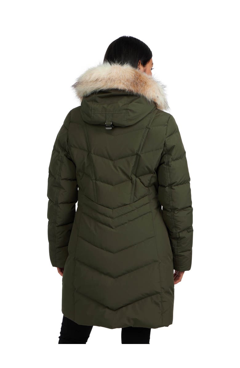 Pajar January Down Chevron Puffer with Detachable Hood Fur, Alternate, color, Military/Crystal