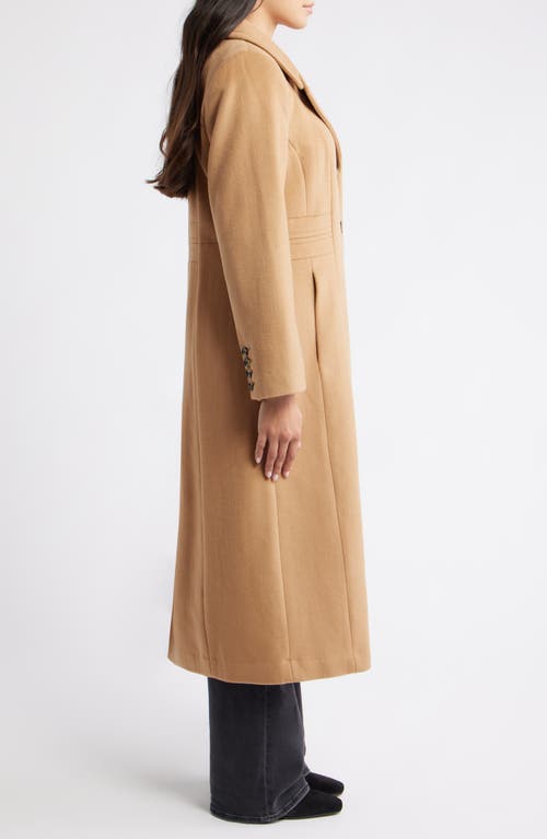 London Fog Wool Blend Longline Coat In Brown
