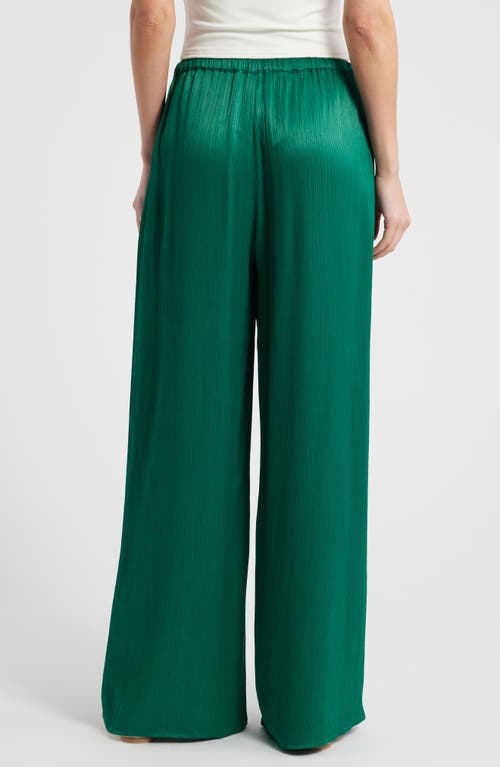 Nation Ltd Kali Plissé Wide Leg Drawstring Pants In Forest