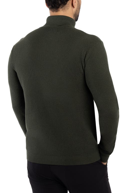 Spring + Mercer Ribbed Turtleneck Sweater In Olive