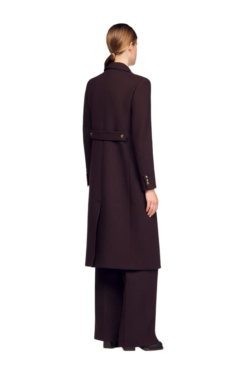 SANDRO Structured long double-breasted coat, Alternate, color,