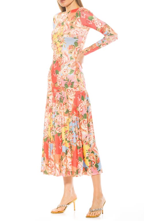 Alexia Admor Khaite Long Sleeve Midi Dress In Floral Multi