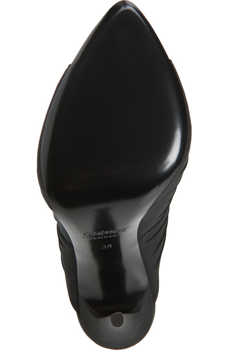 Saint Laurent Emilie Strass Logo Slide Sandal, Alternate, color, Black