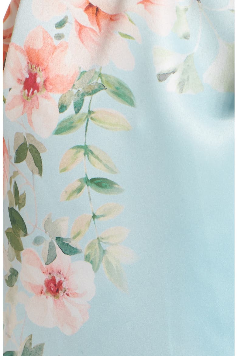 Renata Short Satin Robe, Alternate, color, BRIDAL BLUE