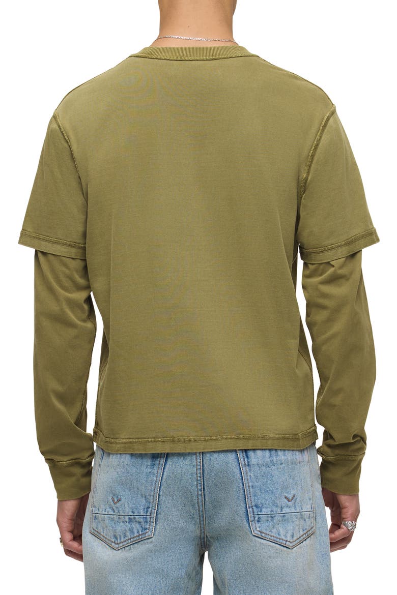 Hybrid Layered Long Sleeve Cotton T-Shirt, Alternate, color, OLIVE