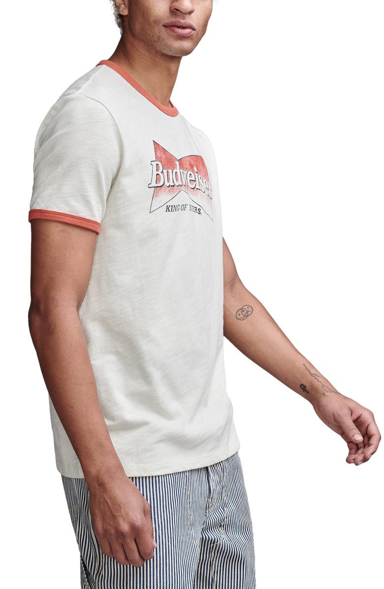 Lucky Brand Budweiser<sup>®</sup> Logo Cotton Graphic T-Shirt, Alternate, color, Lilly White