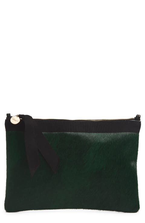 Flat Genuine Calf Hair Clutch