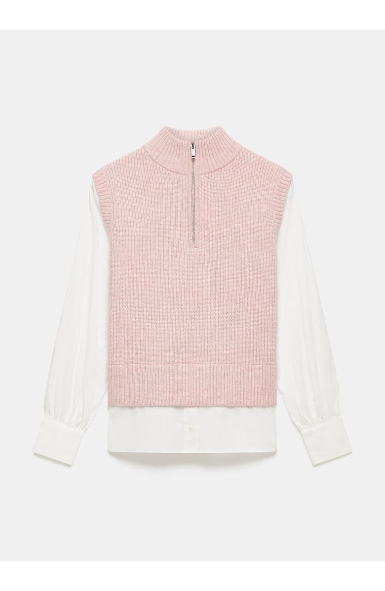 MINT VELVET Cotton Blend Layered Tank Top sweater, Alternate, color, Light Pink