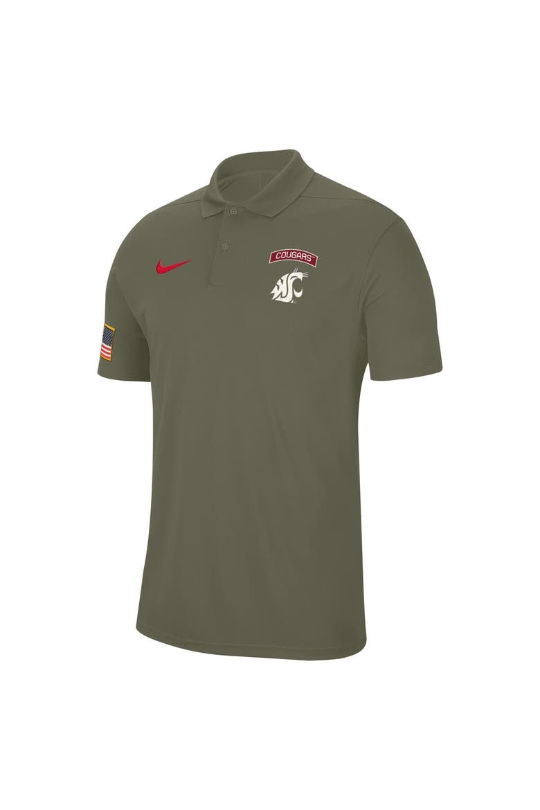 Men's Nike  Olive Washington State Cougars Military Appreciation Tour Performance Polo, Alternate, color, Olive