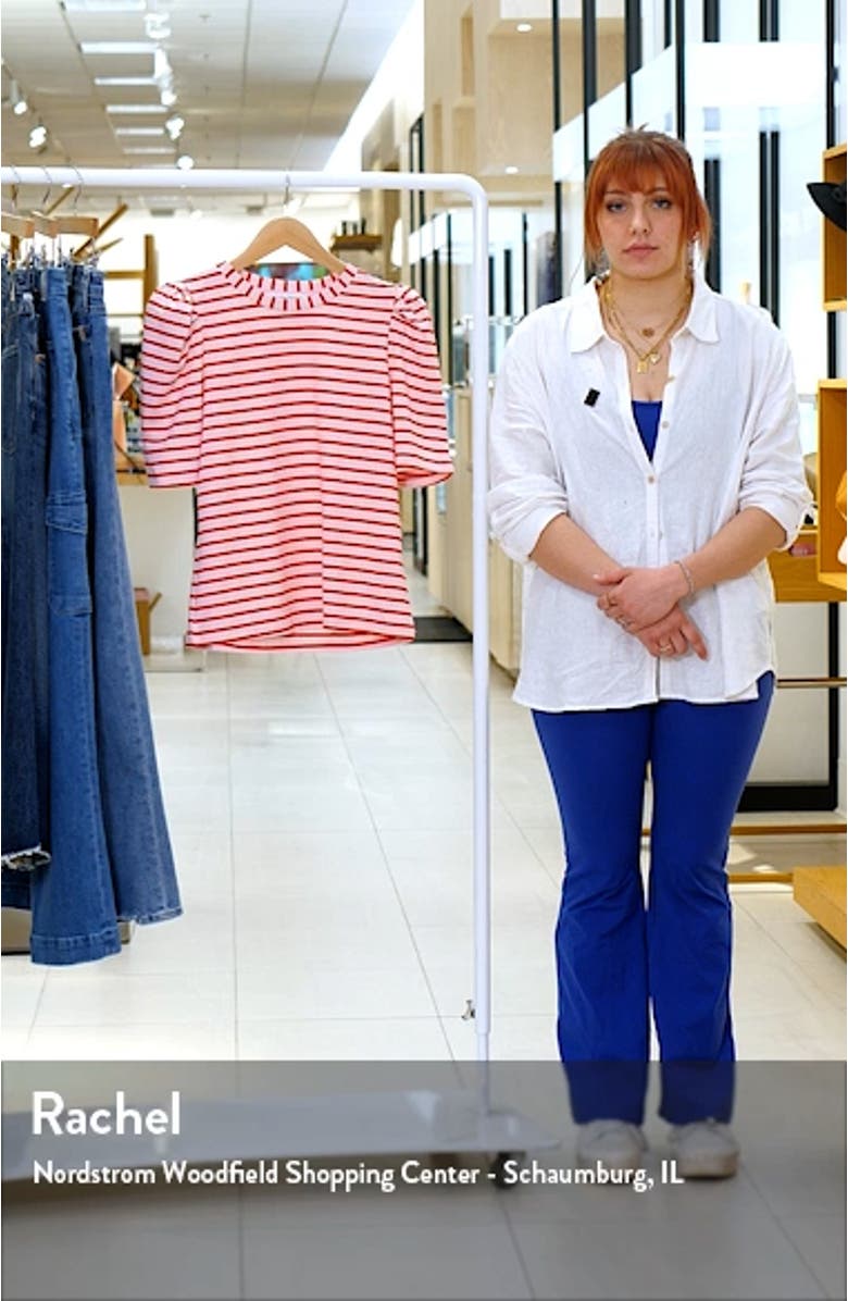 Stripe Puff Sleeve Top, sales video thumbnail