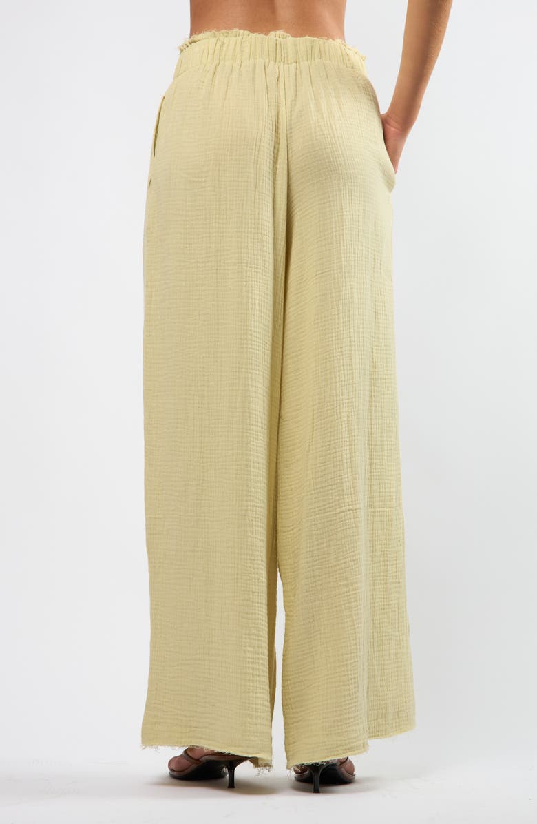 Viens Avec Moi Resort Crinkle Wide Leg Cotton Pants, Alternate, color, 