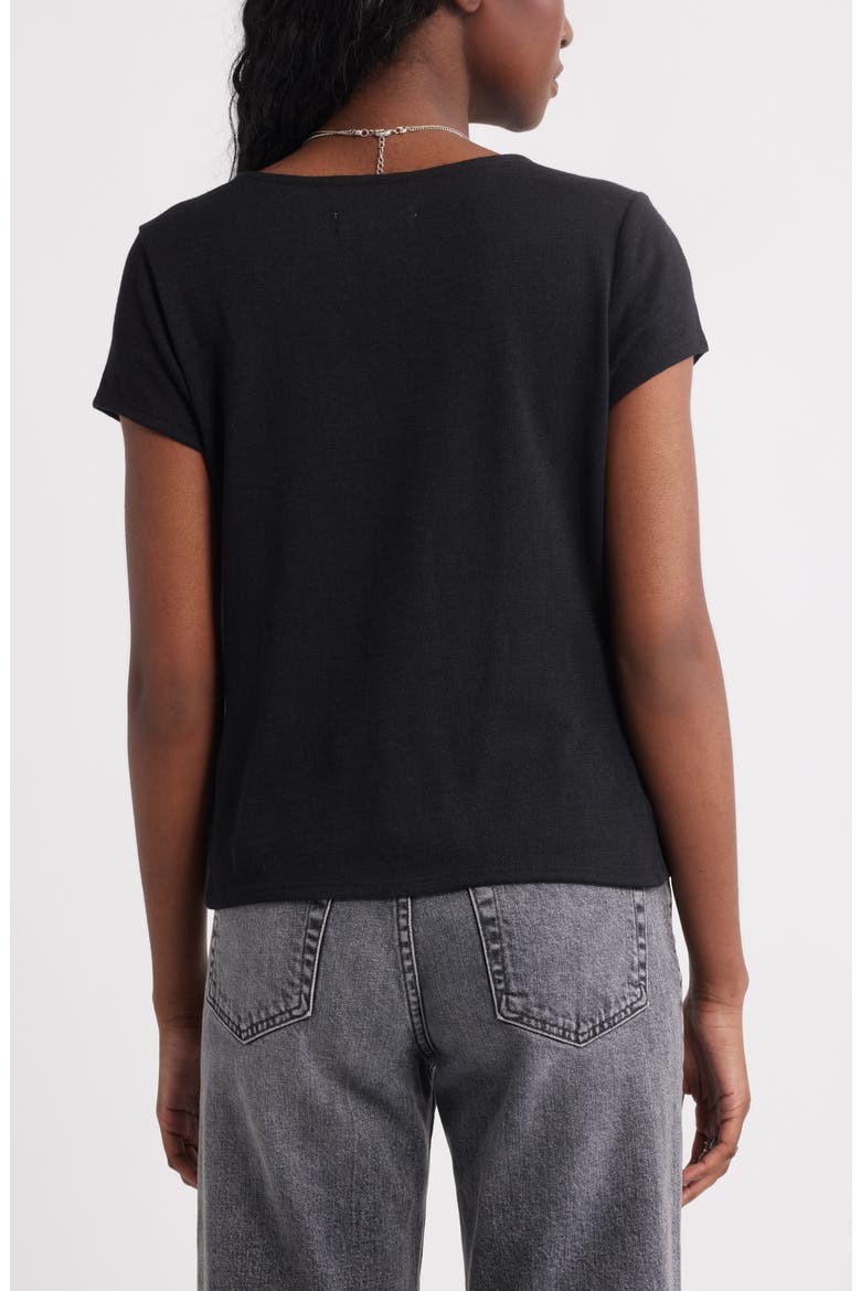 Twist Front V-Neck Knit Top, Alternate, color, BLACK