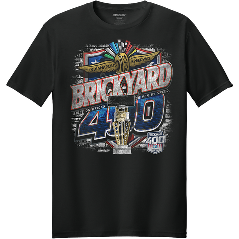 Men's Classic Ink Black NASCAR Brickyard 400 T-Shirt