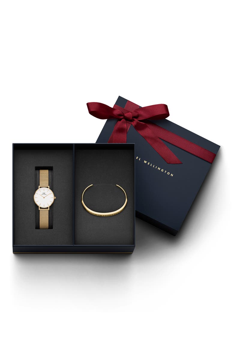 Petite Evergold Mesh Strap Watch, 28mm & Bracelet Set, Alternate, color, GOLD