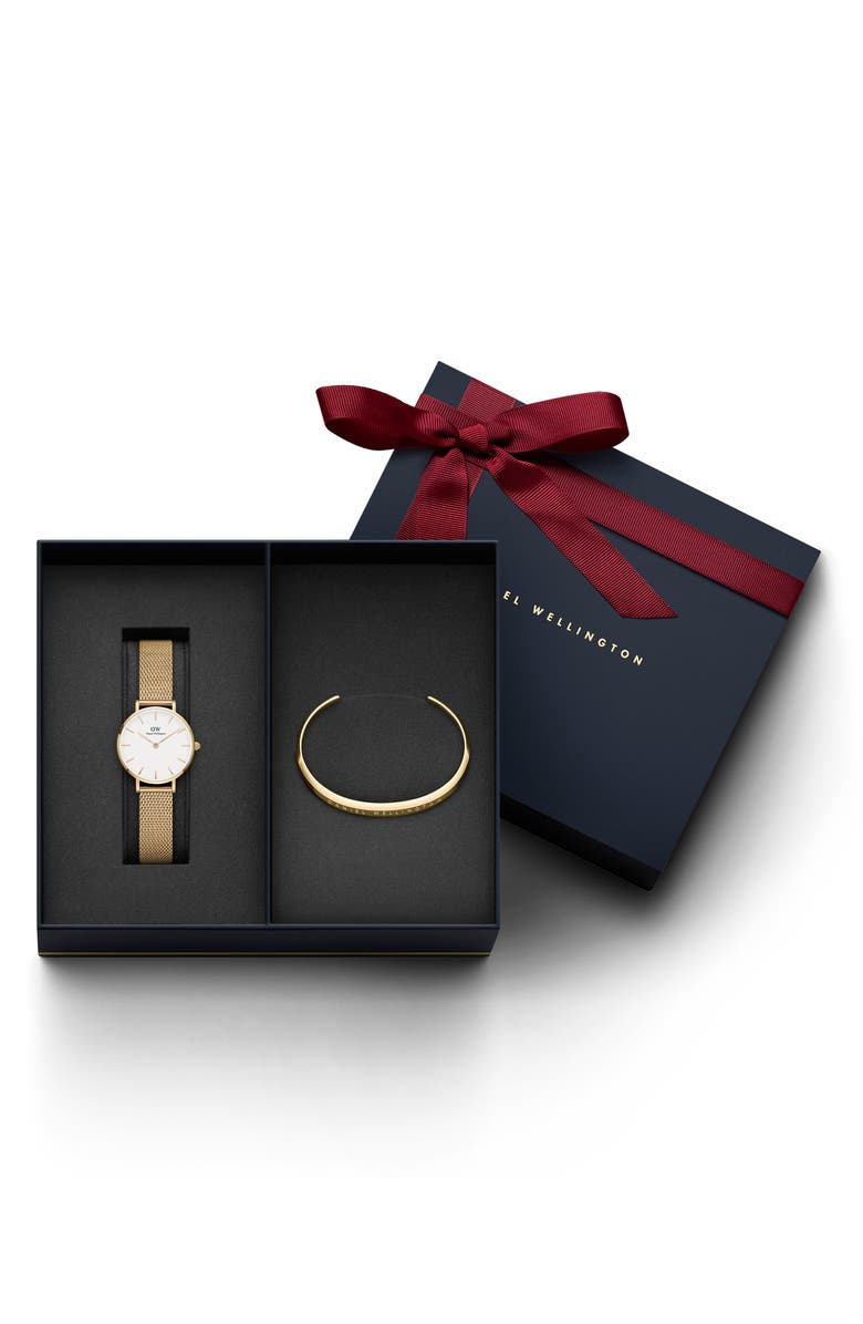 Daniel Wellington Petite Evergold Mesh Strap Watch, 28mm & Bracelet Set, Alternate, color,