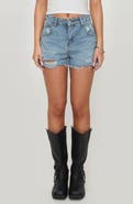 Princess Polly Feels Like Summer Ripped Denim Cutoff Shorts