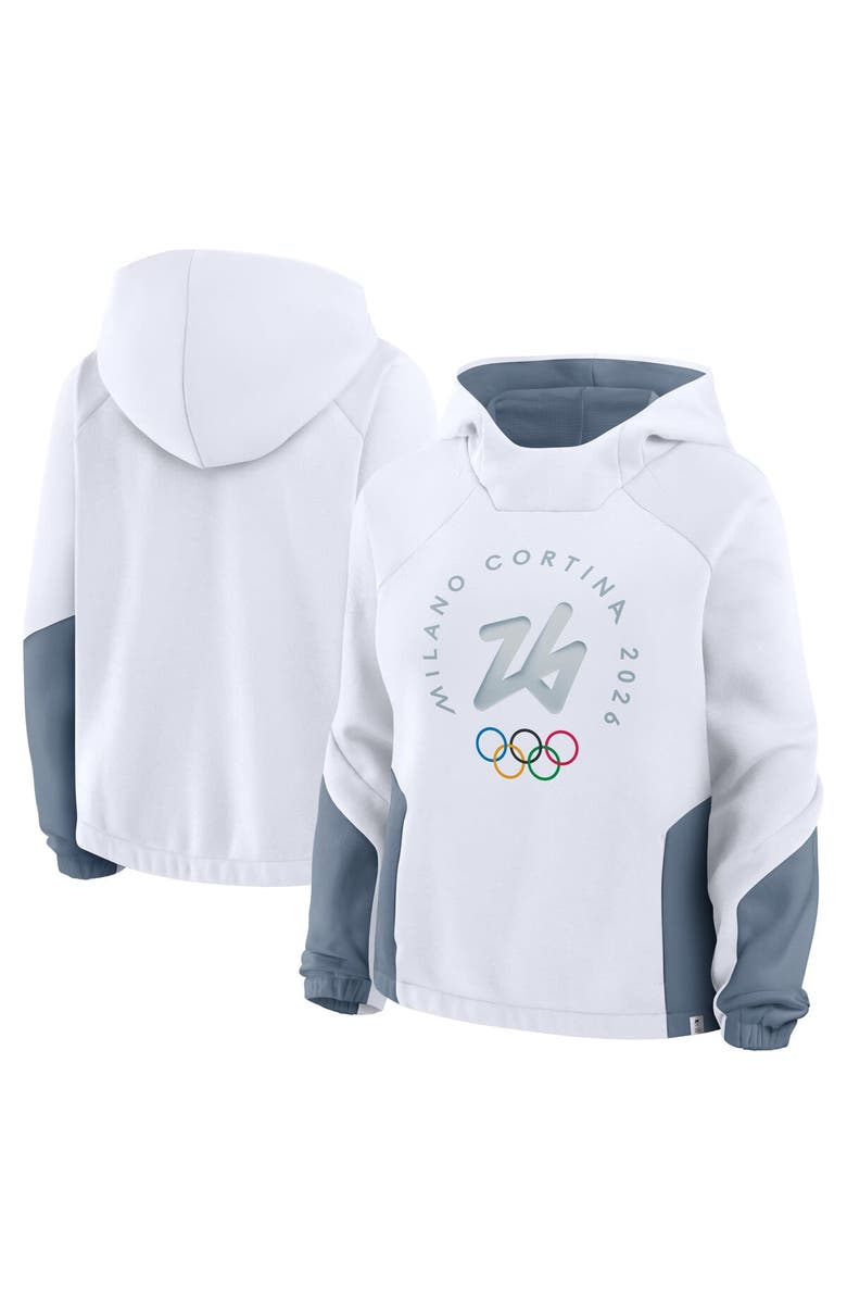 FANATICS Women's Fanatics White Milano Cortina 2026 Winter Olympics Circular Pullover Hoodie, Main, color,