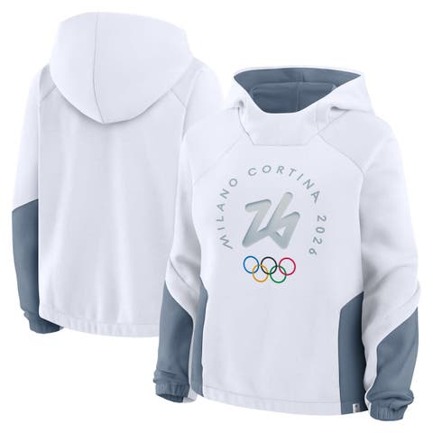 Women's Fanatics White Milano Cortina 2026 Winter Olympics Circular Pullover Hoodie