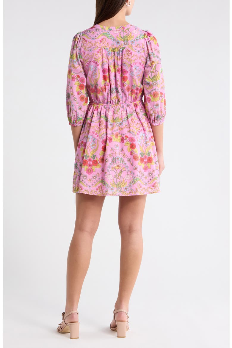 Ramsie Floral Print Minidress, Alternate, color, CREAM PINK MULTI