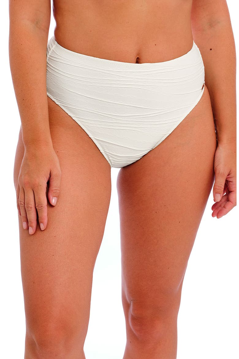 Beach Waves High Waist Bikini Bottoms, Alternate, color, LINEN