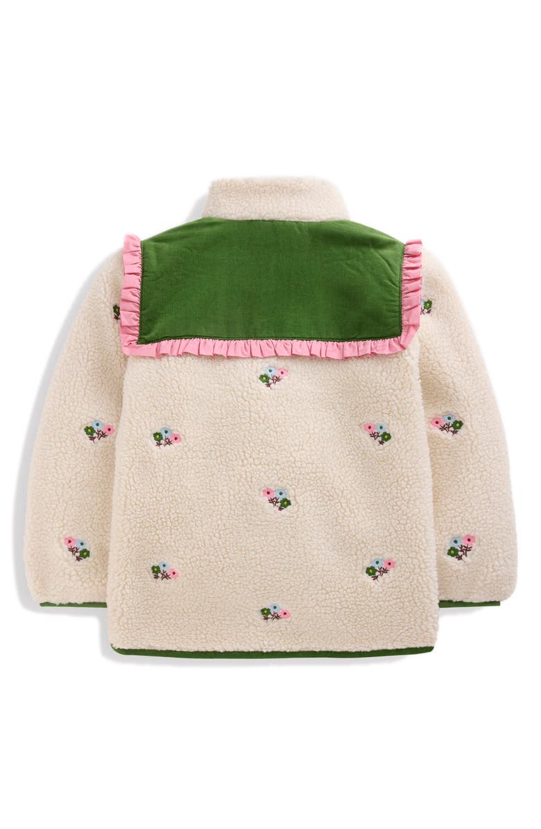 Mini Boden Kids' Pretty Mixed Media Jacket, Alternate, color, Soft Ivory Embroidered