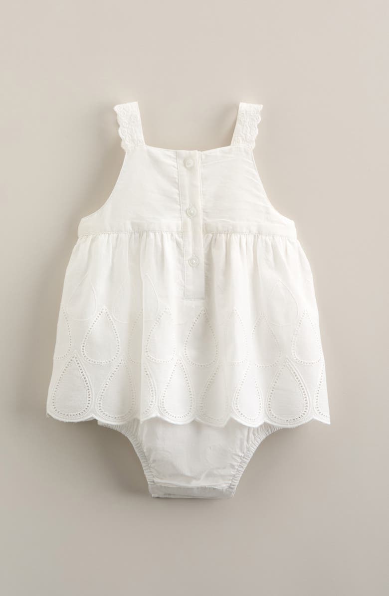 Nordstrom Scallop Skirted Bodysuit, Alternate, color, White