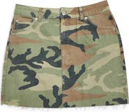 Topshop Camouflage Denim Skirt