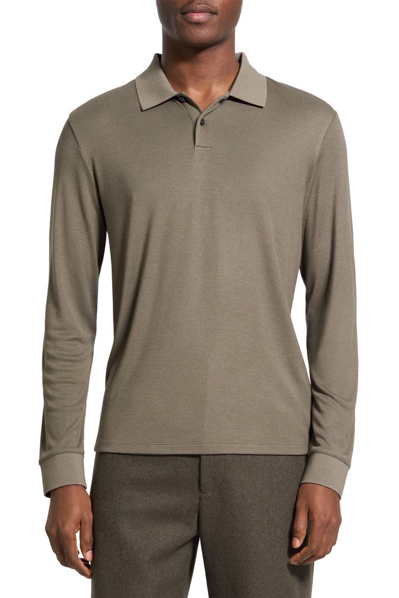 Goris Anemone Milano Long Sleeve Polo, Main, color, TARMAC
