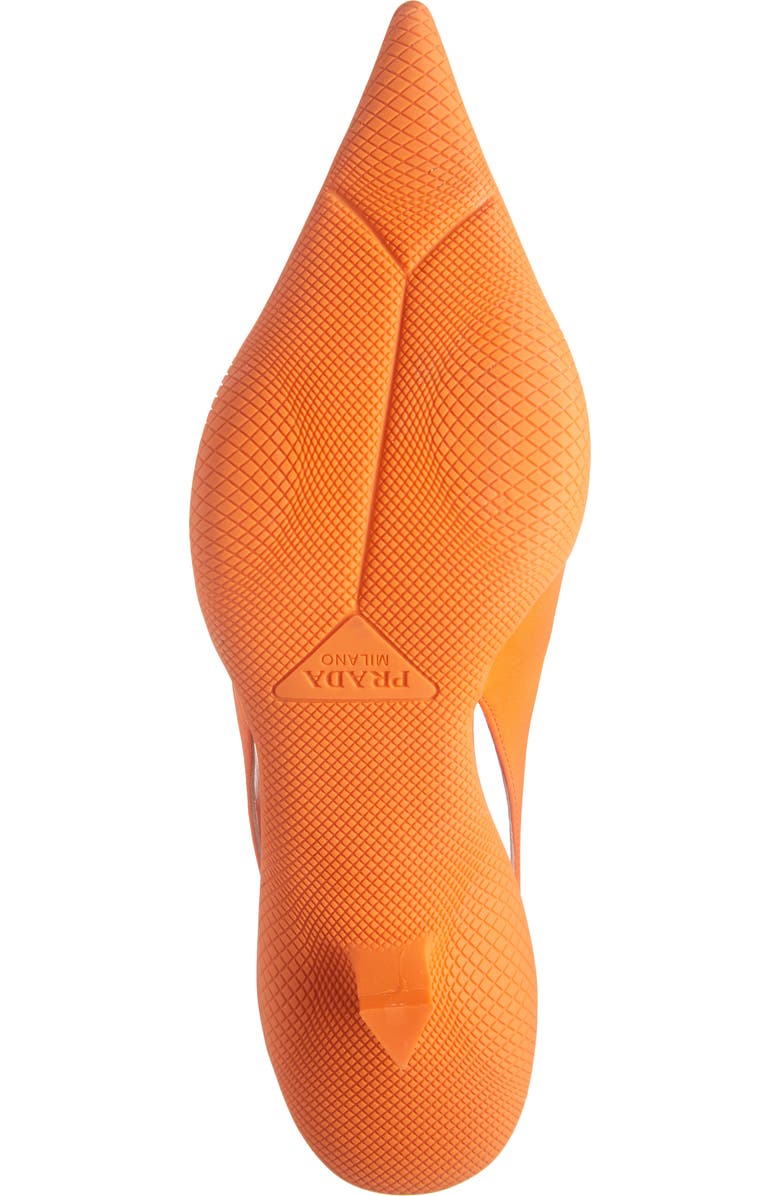 Prada Triangle Logo Pointed Toe Slingback Pump, Alternate, color,