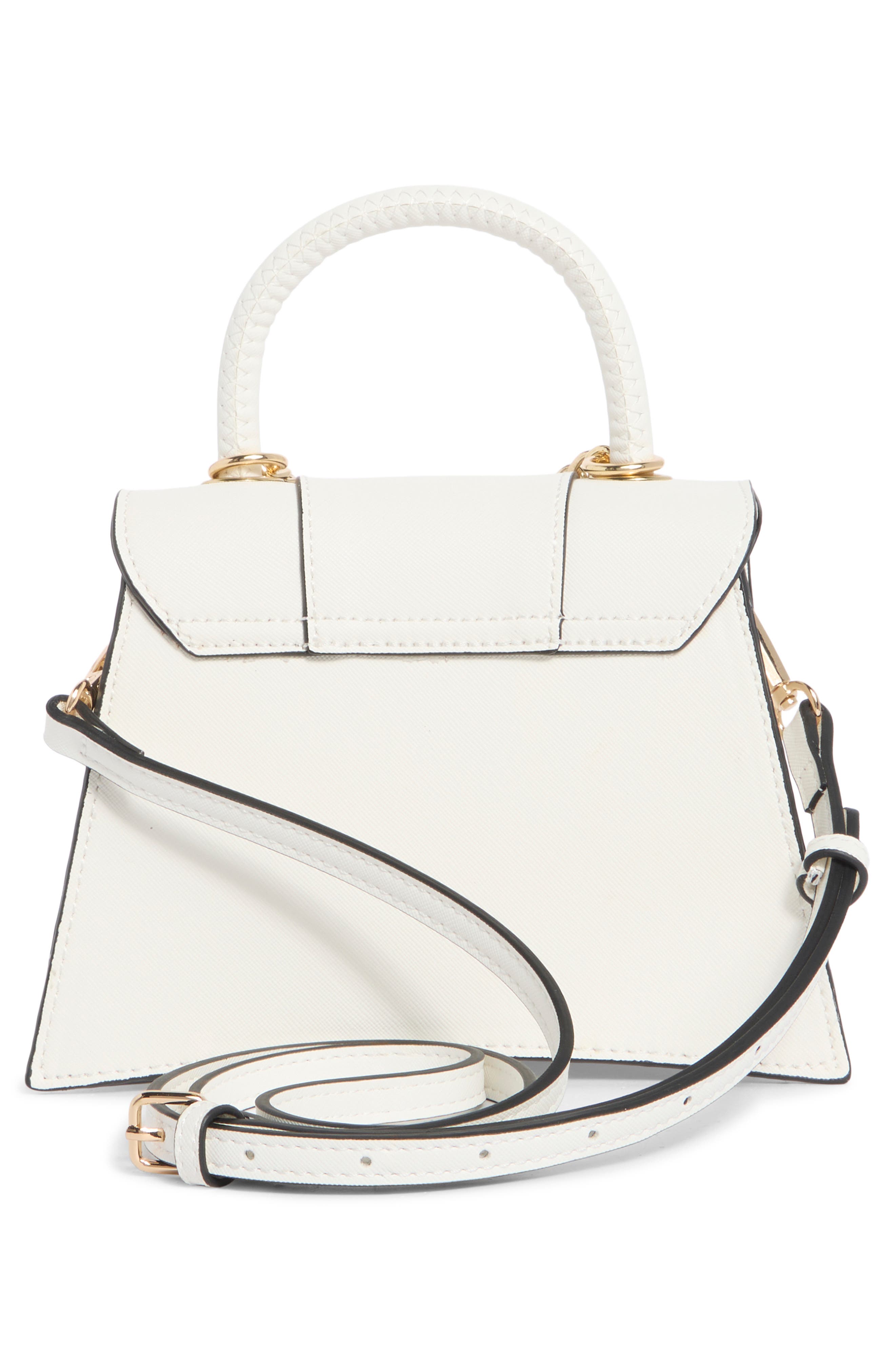 ALDO Lefteye Denim Top Handle Bag, Alternate, color, White