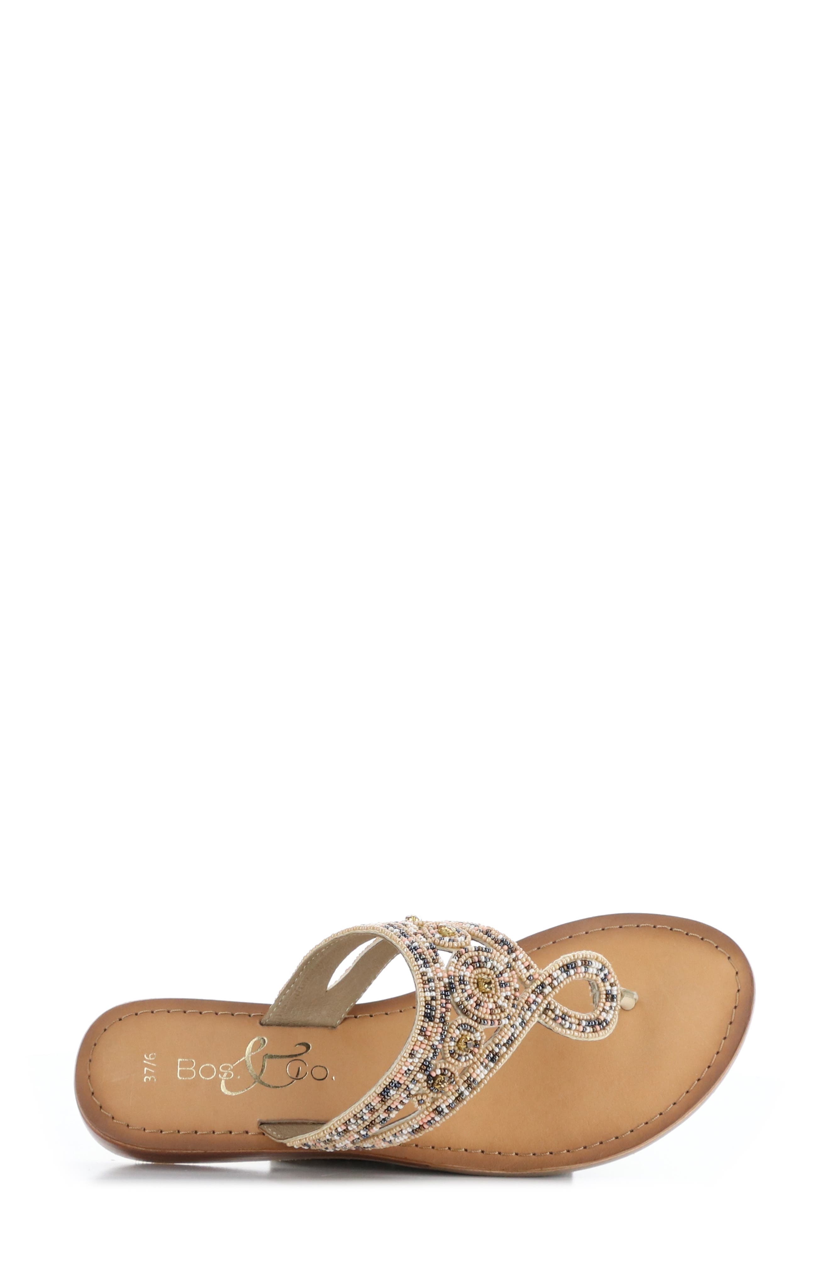 Jilly Beaded Flip-Flop, Alternate, color, NATURAL MULTI LEATHER
