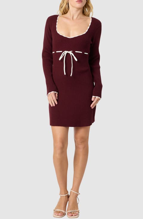 Long Sleeve Knit Minidress