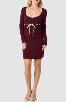 All in Favor Long Sleeve Knit Minidress