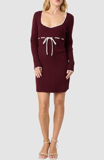 All in Favor Long Sleeve Knit Minidress