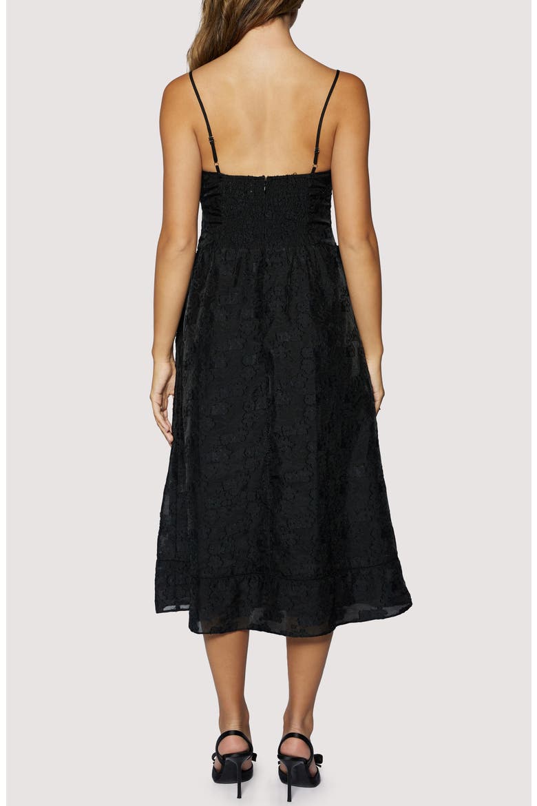 Petal Veil Jacquard Dress, Alternate, color, BLACK