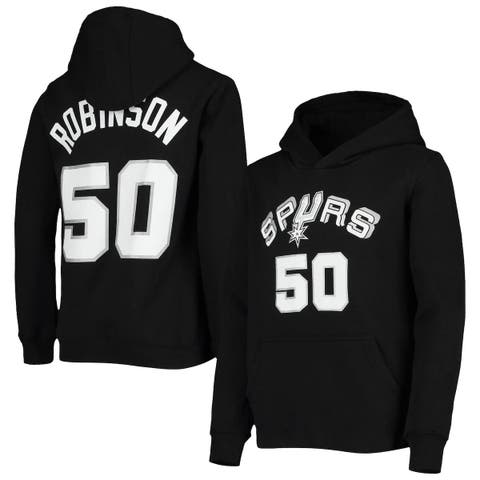 Youth Mitchell & Ness David Robinson Black San Antonio Spurs Hardwood Classics Name & Number Pullover Hoodie
