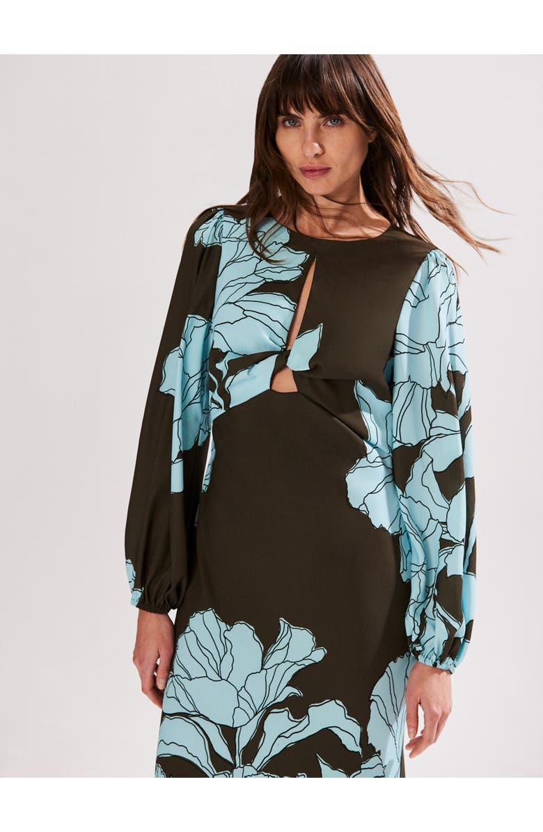 Ro&Zo Mae Floral Twist Front Midi Dress, Alternate, color,