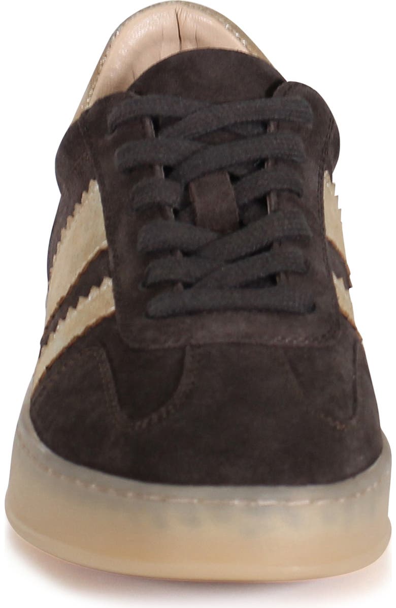 Diba True JON QWILL Lace Up Suede Sneaker, Alternate, color, Dark Brown/Gold