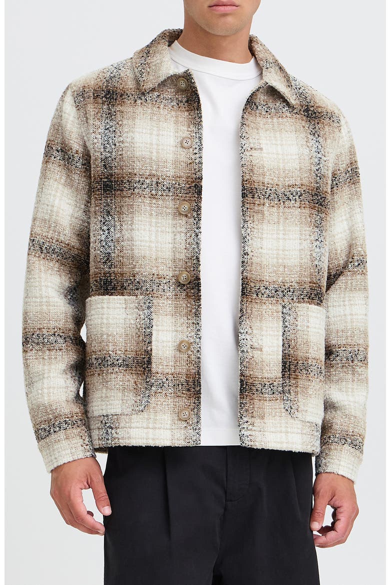Cesar Plaid Shirt Jacket, Main, color, SIMPLY TAUPE