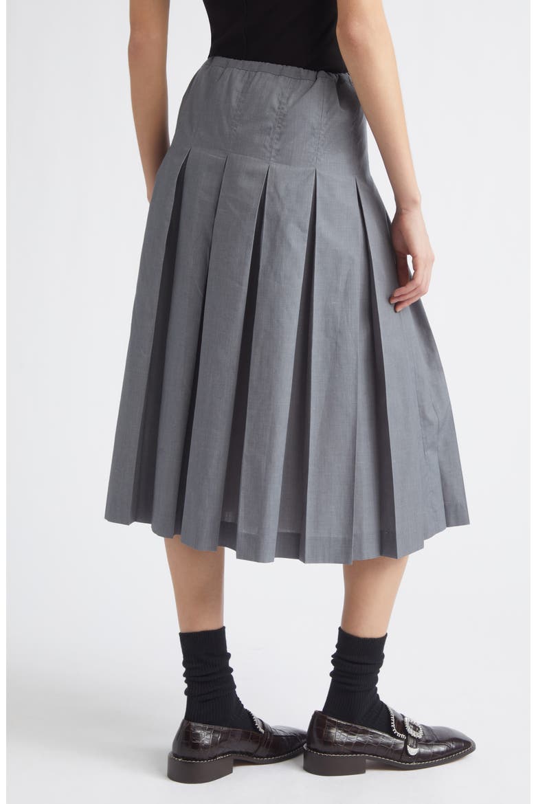Drawstring Pleated Skirt, Alternate, color, GREY