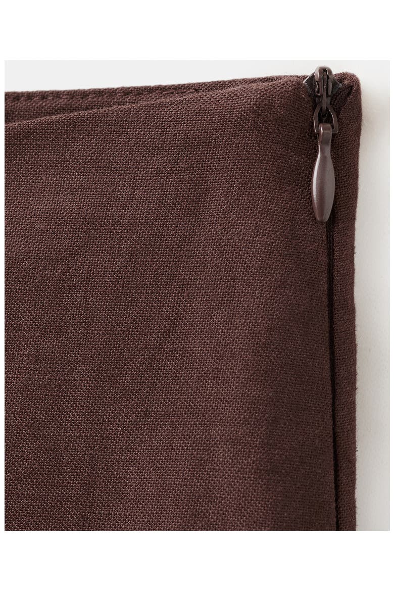 Cotton & Linen Blend Crop Straight Leg Pants, Alternate, color, CHOCOLATE