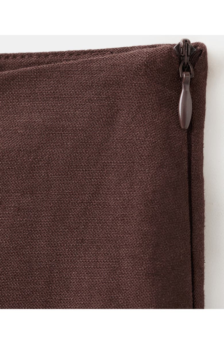 MANGO Cotton & Linen Blend Crop Straight Leg Pants, Alternate, color, Chocolate