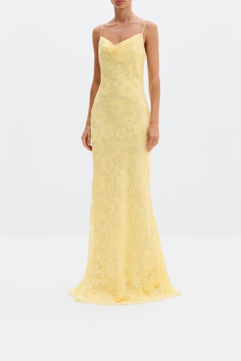 Sorelle Lace Slip Maxi Dress, Alternate, color, Light Lemon
