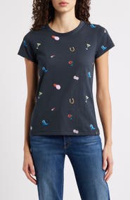 rag & bone Allover Print Short Sleeve Cotton T-Shirt