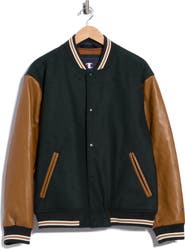 Champion Mixed Media Varsity Jacket